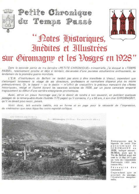 Chronique du temps passé